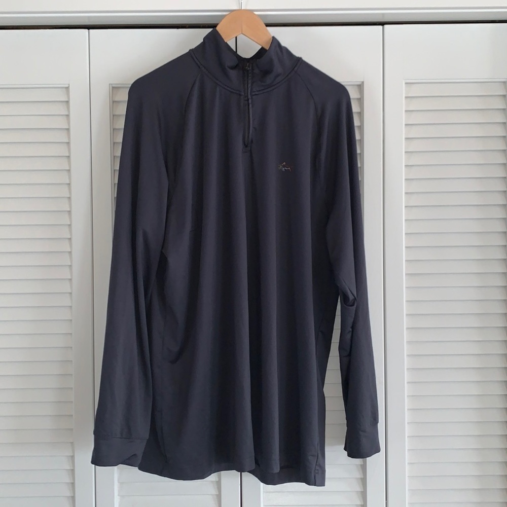 Greg Norman Tasso Elba Quarter Zip Performance Fleece Pullover Dk Gray Size XL